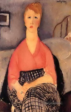 dame rosa diwan Ölbilder verkaufen - rosa Bluse 1919 Amedeo Modigliani